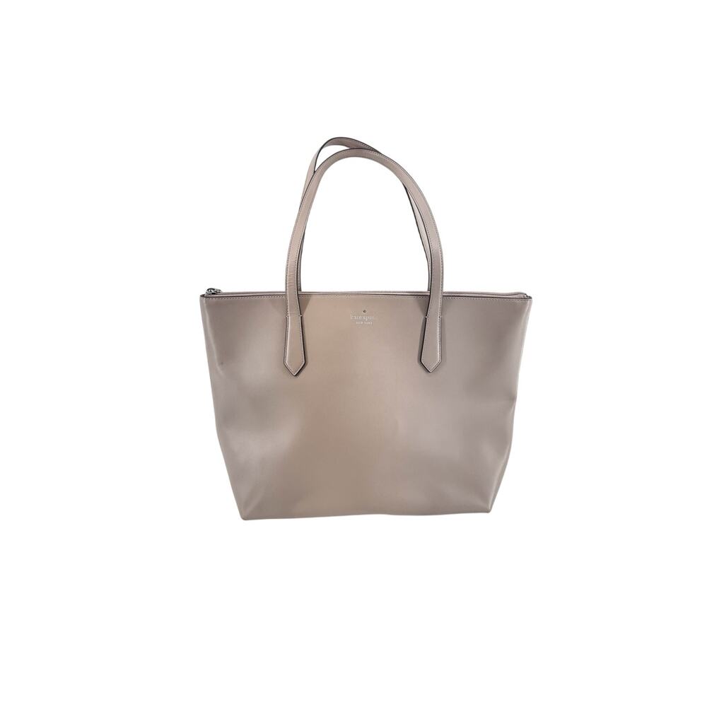 Kate Spade Leather Purse Light Purple Lilac Lavender Tote Bag Zip Top *Flaw